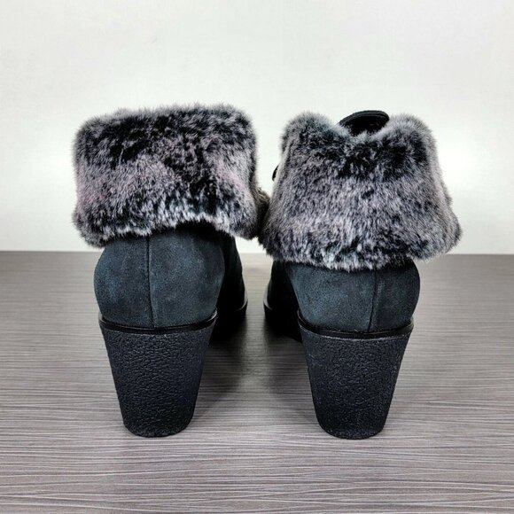 Cole Haan Coralie Wedge Bootie, Black Waterproof Suede, Womens Size 8 & 10 B - Picture 6 of 10